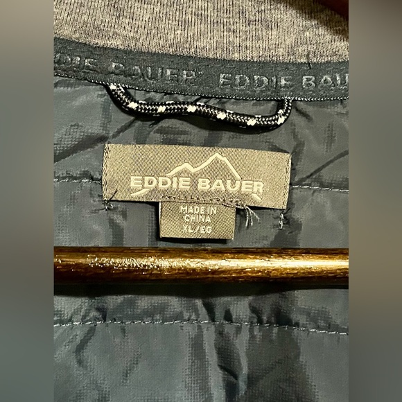 Eddie Bauer Blue and Gray Quarter-Zip Pullover Adult Size XL - Picture 2 of 10